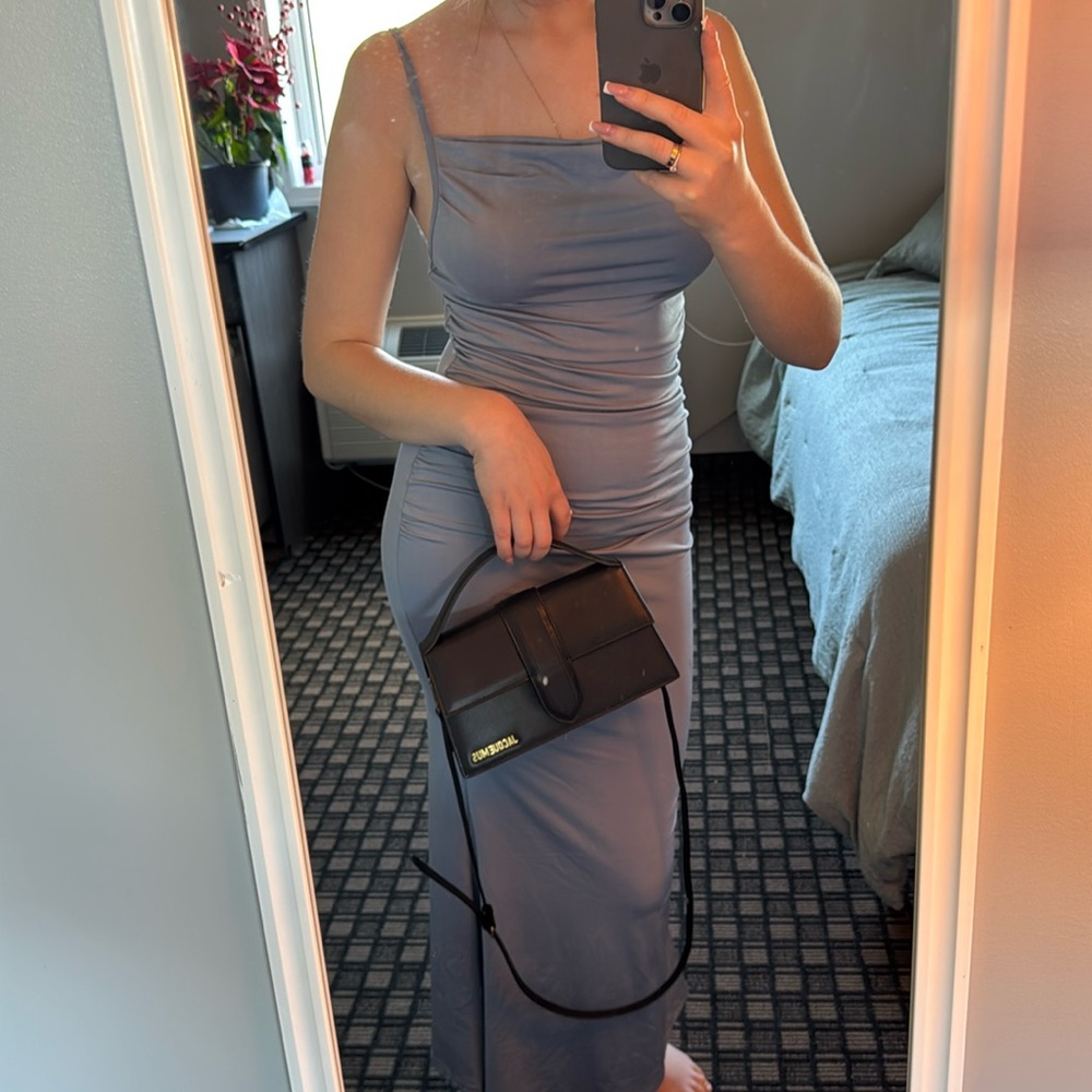 Elegant Gray Sleeveless Dress